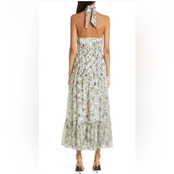 NWOT Cinq a Sept Cotton & Silk Dover Sleeveless Halter Midi Tea Dress Size 12 - Picture 3 of 15